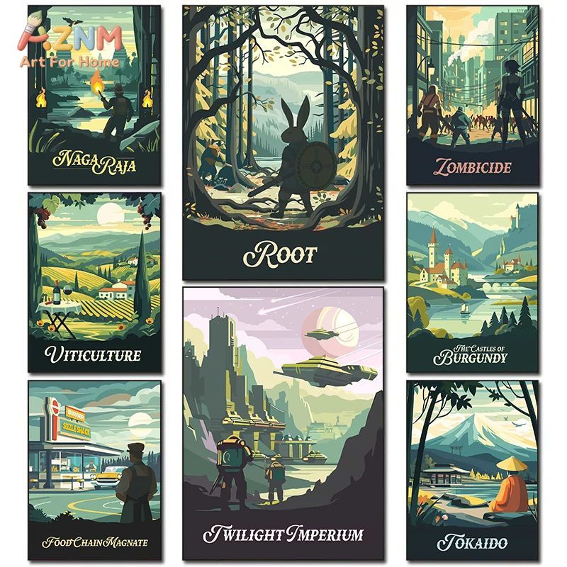 AZNM Retro Gra Planszowa Grafi – Board Game Print recenzja i cena